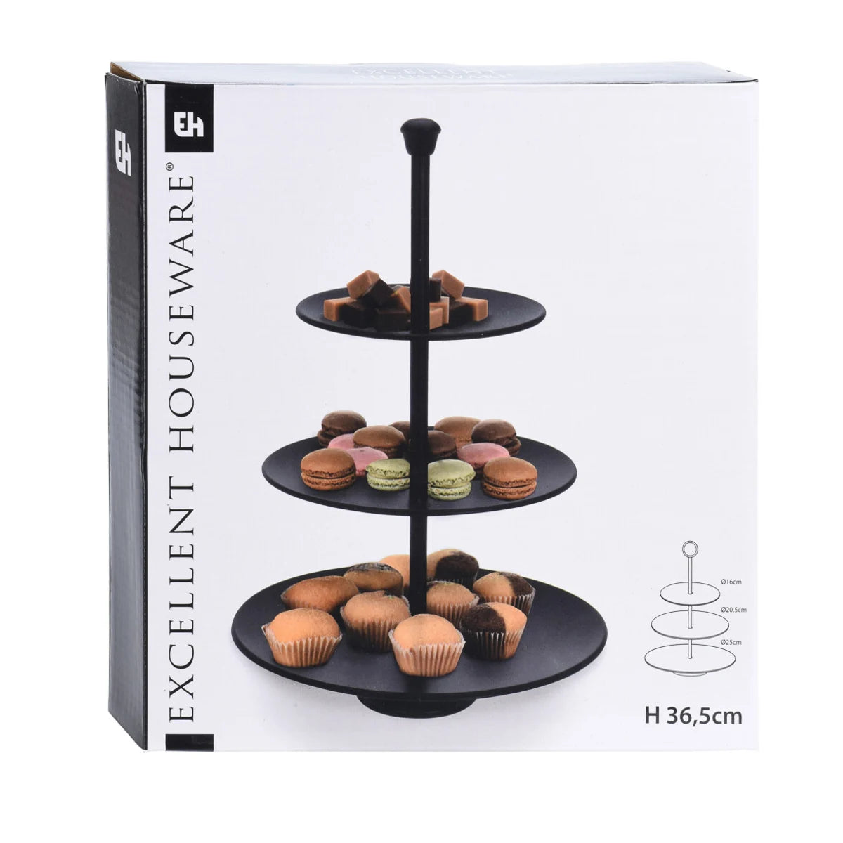 Excellent Houseware | Treetasjes Matstativ i Matt Sort