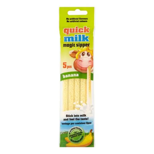 Quick Milk Banan 5pk | Smakssugerør