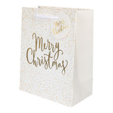 Gavepose Merry Christmas Hvit 18x23x10cm | Julepose