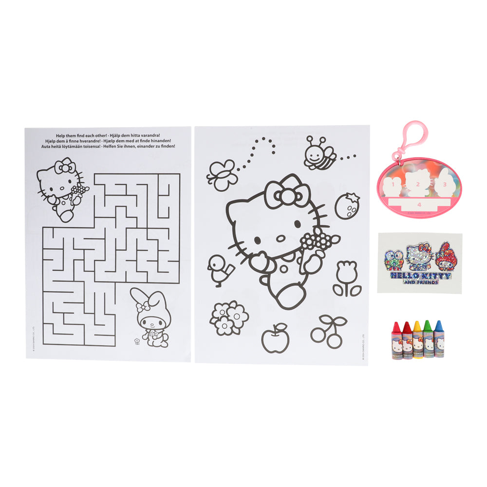 Hello Kitty Aktivitetsblokk med Fargestifter og Nøkkelring
