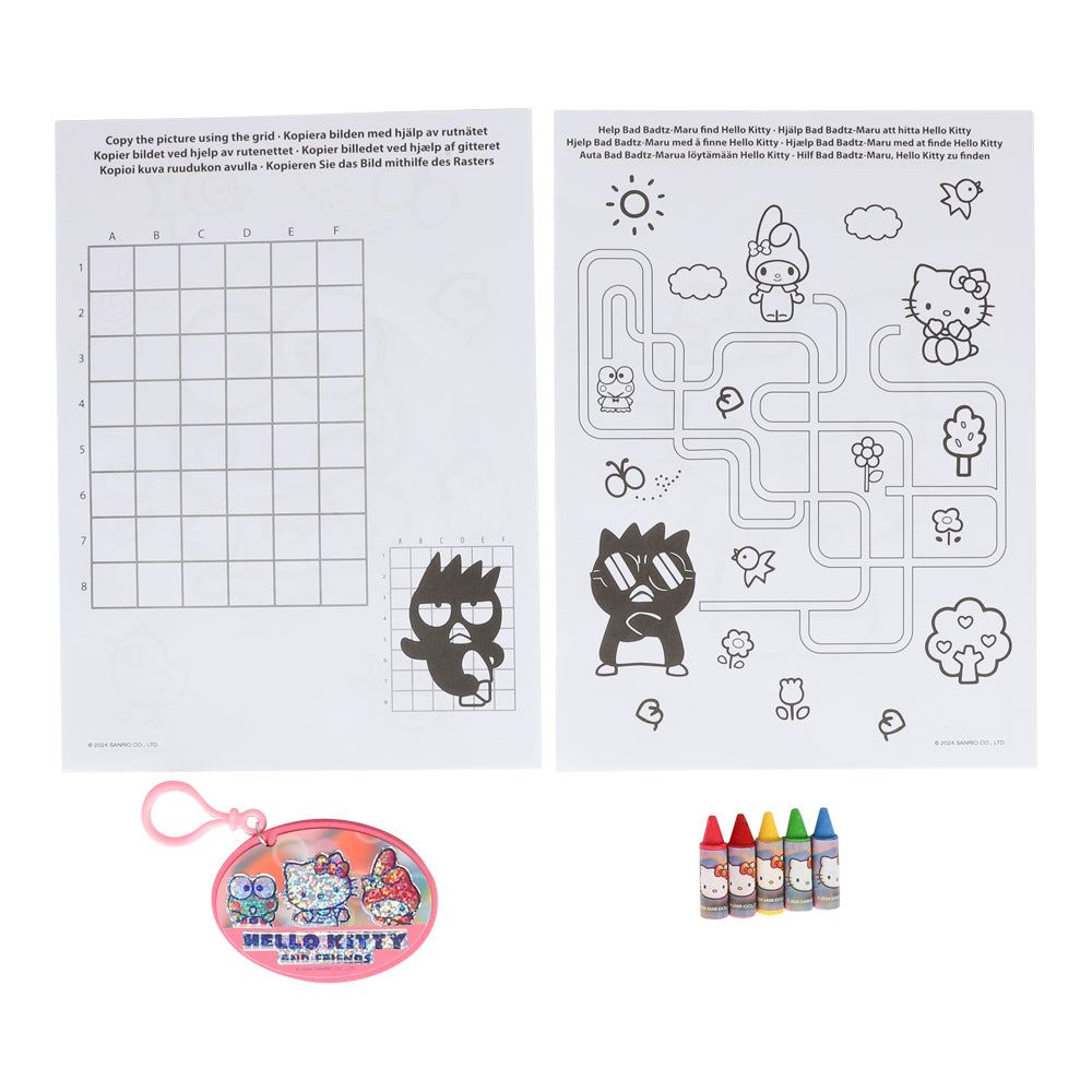 Hello Kitty Aktivitetsblokk med Fargestifter og Nøkkelring