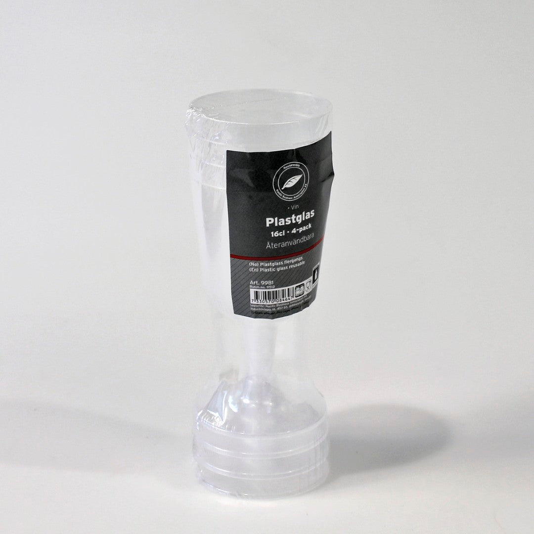 Plastglass vin 4 stk 16,3 cl gjenbrukbare