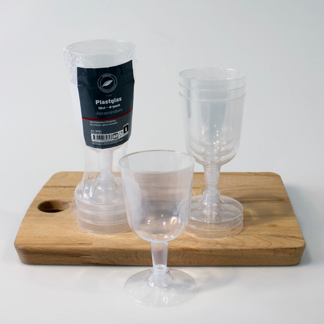 Plastglass vin 4 stk 16,3 cl gjenbrukbare