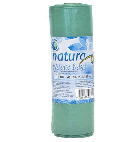 Spar Natura Avfallspose 40L grønn 15stk | Resirkulert plast
