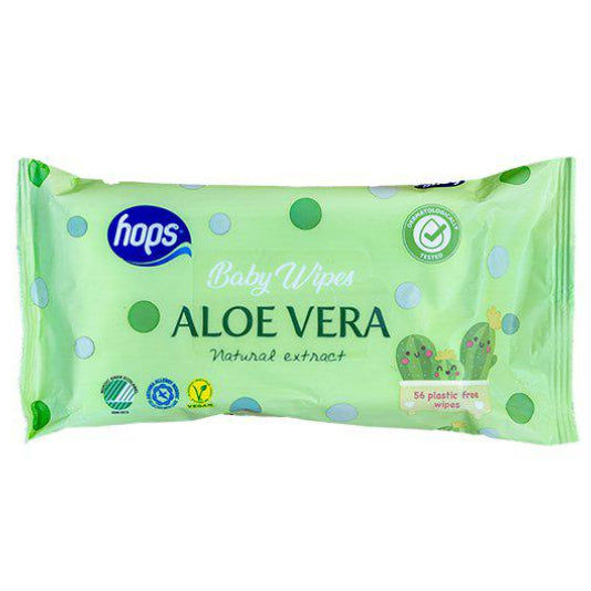Hops Våtservietter Aloe Vera 56pk | Plastfrie Babyservietter