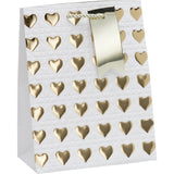 Gavepose Gullhjerter Medium 23x18x10cm