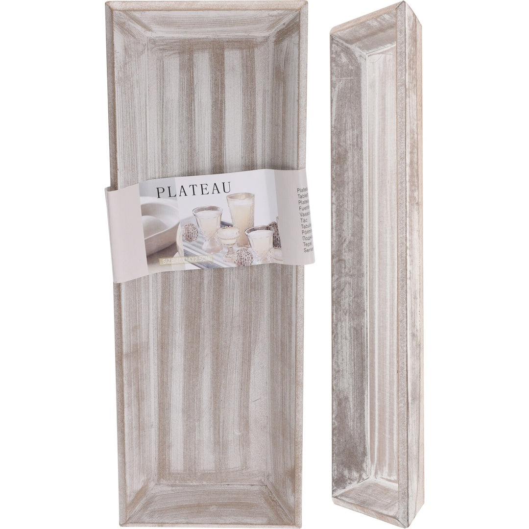 Trefat med Hvitvask | Dekor 40x14 cm