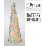 Kjegleformet tinsel med LED | H&S Collection