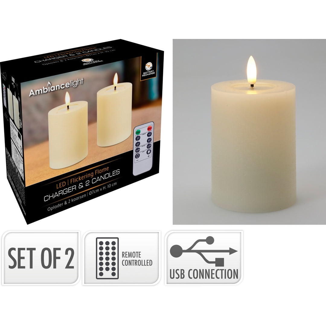 Oppladbare LED-lys 2-pk | H&S Collection