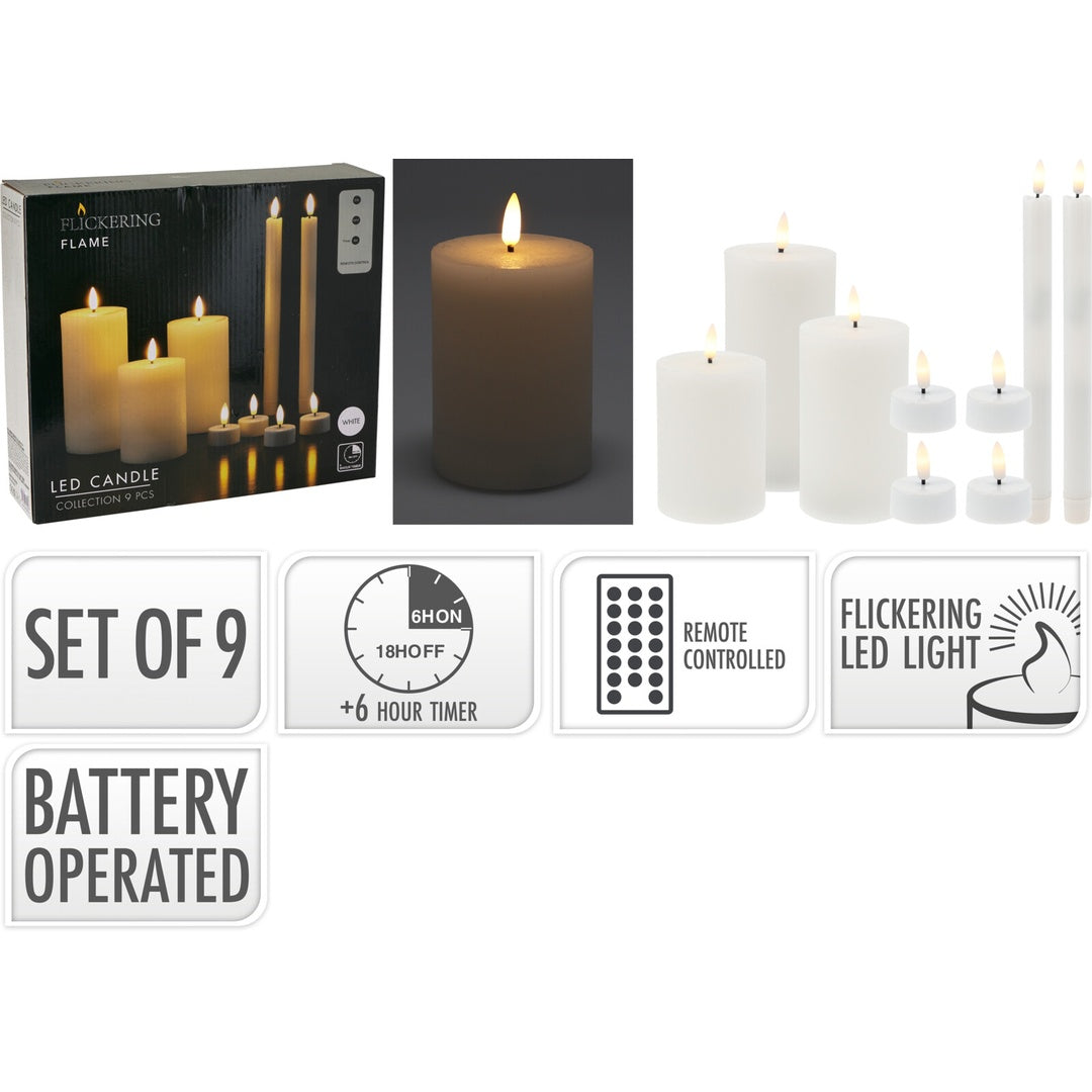 LED-lyssett med fjernkontroll | 9 deler