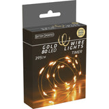 Lyslenke med gulltråd og 80 LED