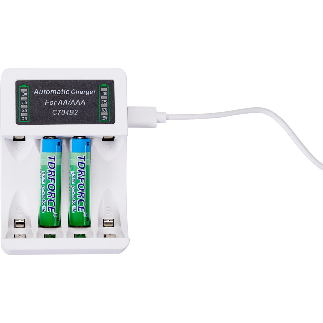 Batterilader for AA og AAA batterier | Uten batterier