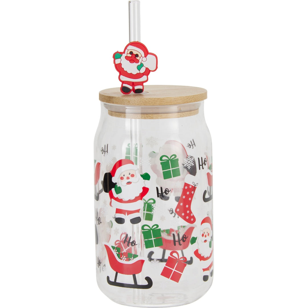 Juleglass med Sugerør 500ml | Excellent Houseware