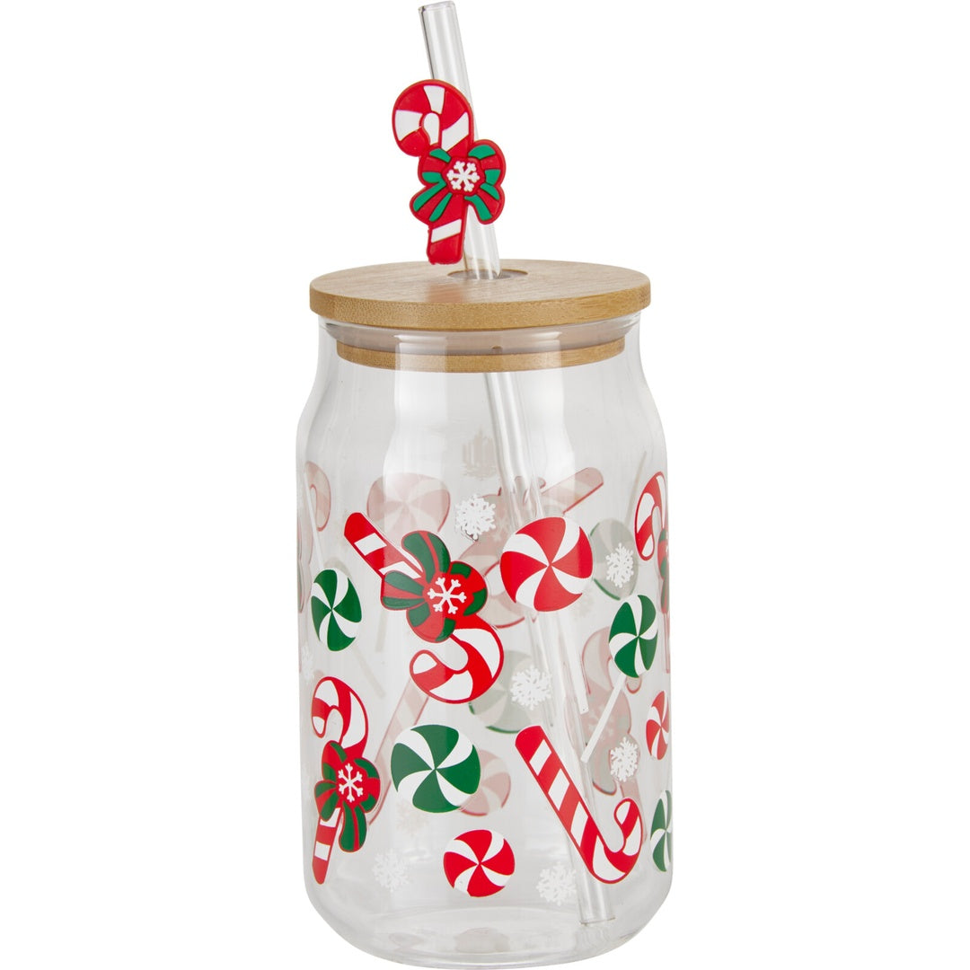 Juleglass med Sugerør 500ml | Excellent Houseware