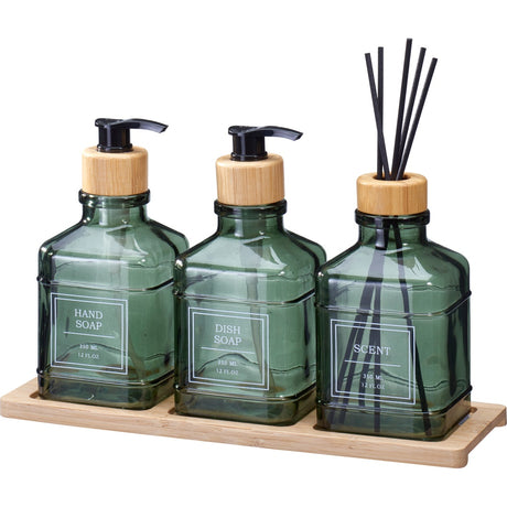 Baderomssett i Glass 4 deler | Eleganza