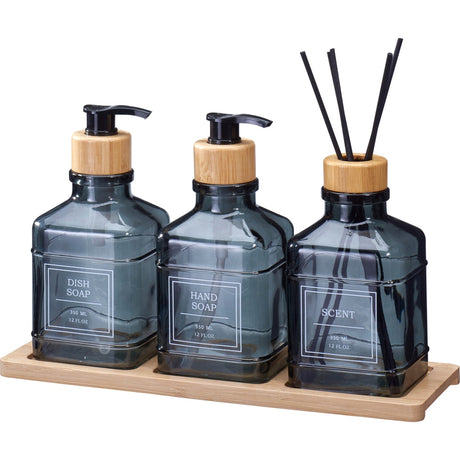 Baderomssett i Glass 4 deler | Eleganza