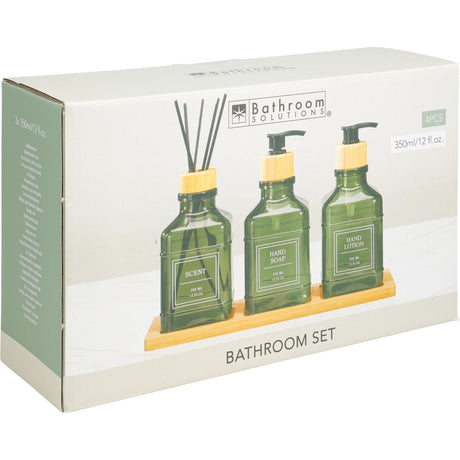 Baderomssett i Glass 4 deler | Eleganza
