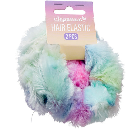 Fluffy Scunchies Hårstrikker 2pk | Eleganza
