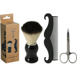 Skjeggpleiesett med Saks, Kam og Barberkost | Eleganza