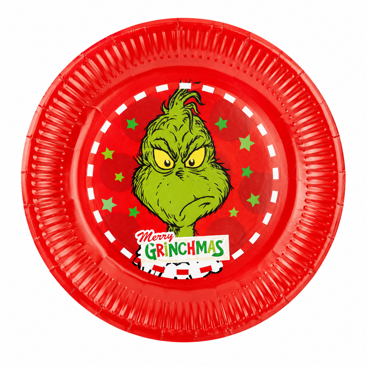 Grinchen Papptallerkener 6pk 23cm | Velg Rød eller Grønn