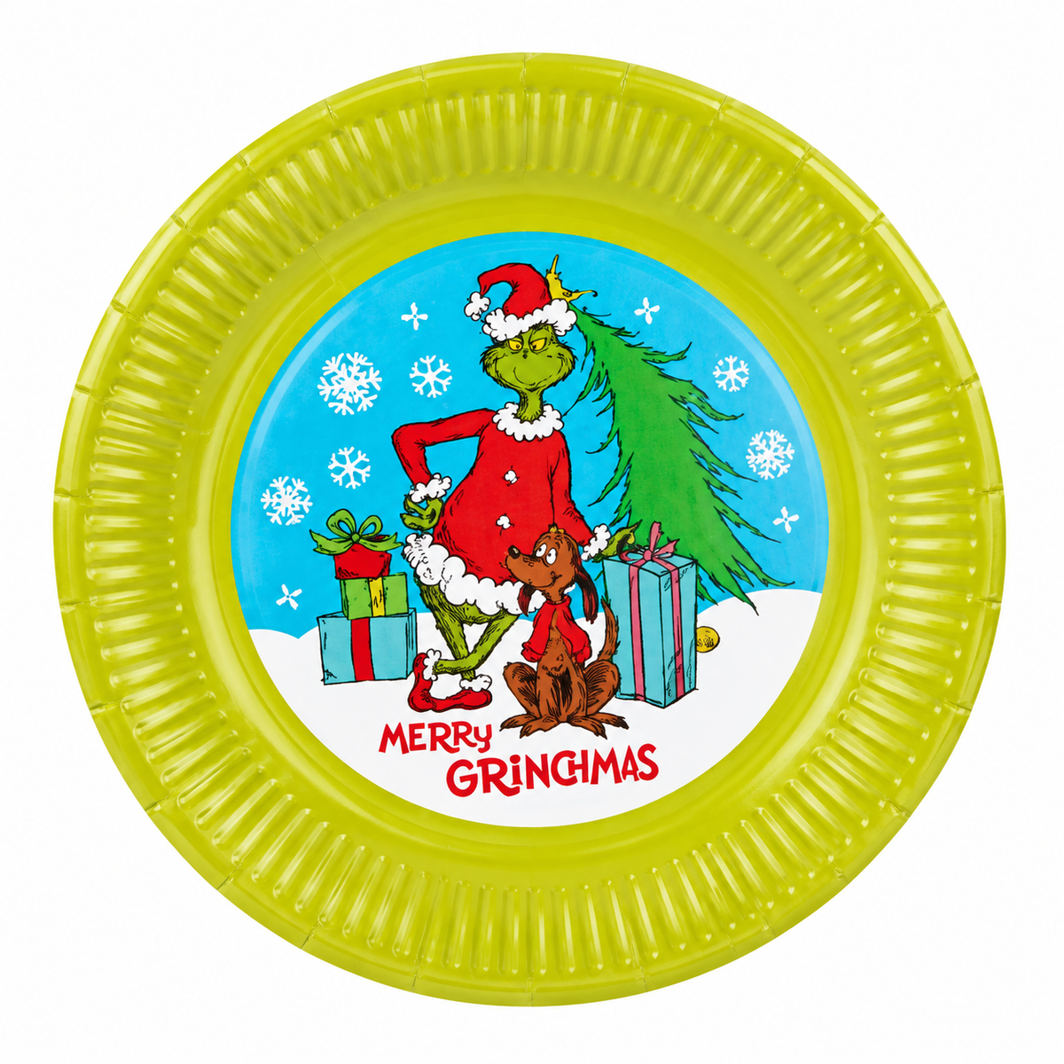 Grinchen Papptallerkener 6pk 23cm | Velg Rød eller Grønn