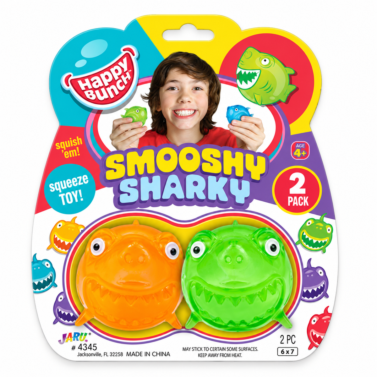 Smooshy Sharky Klemmehaier 2pk 6cm | Velg Farge