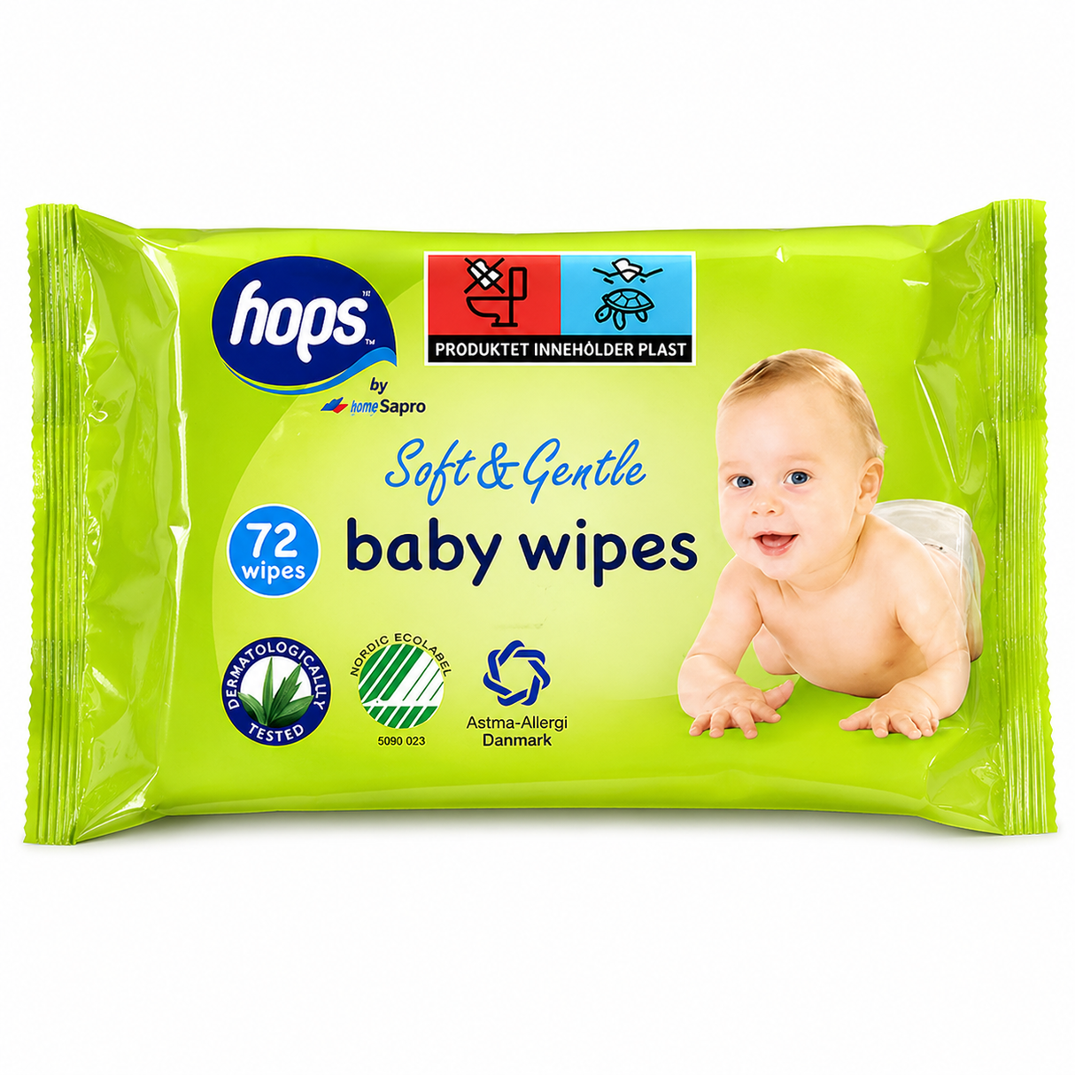 Hops Wet Wipes With Aloe Vera 72pcs