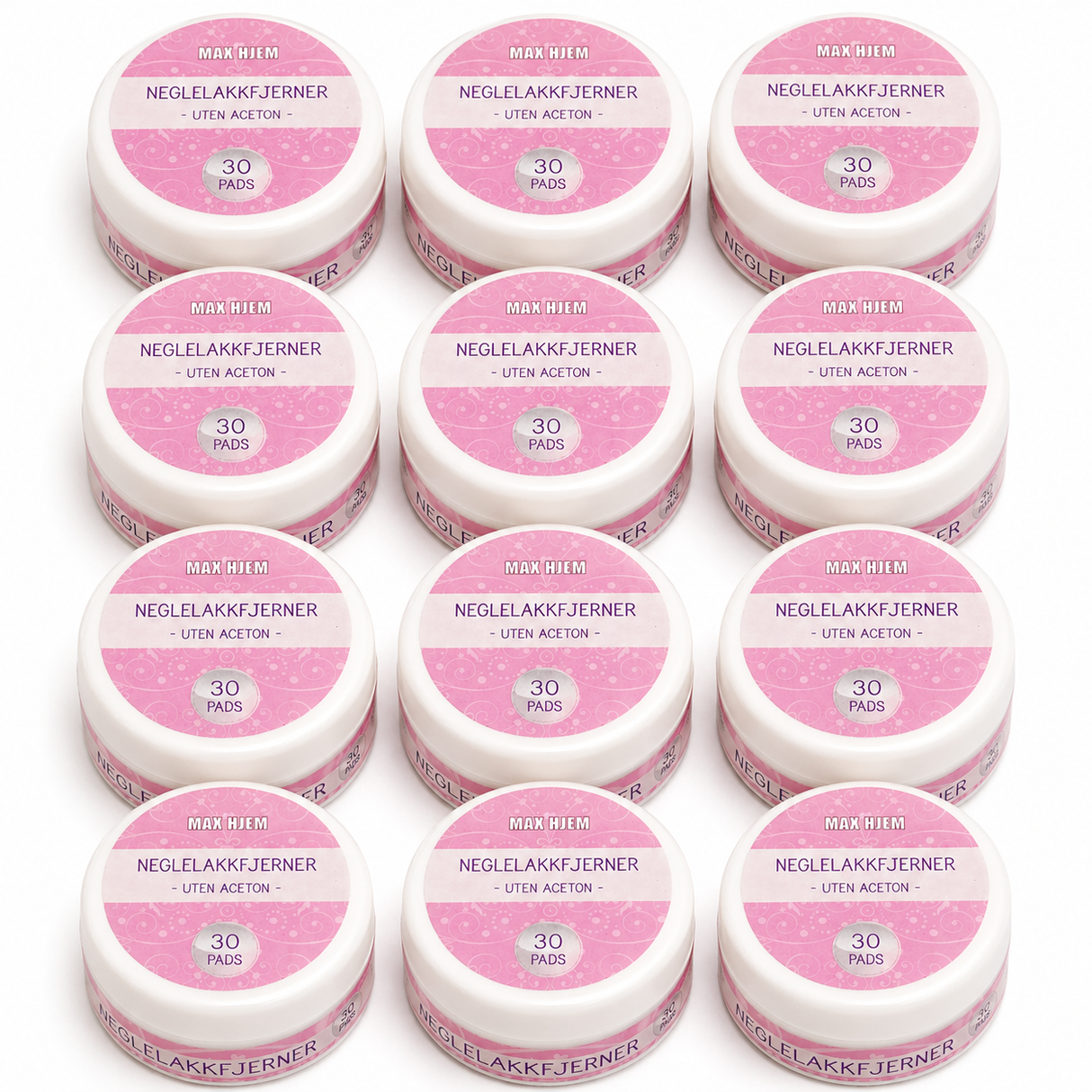 Neglelakkfjerner Pads 12x30stk | Storpakk | Uten Aceton
