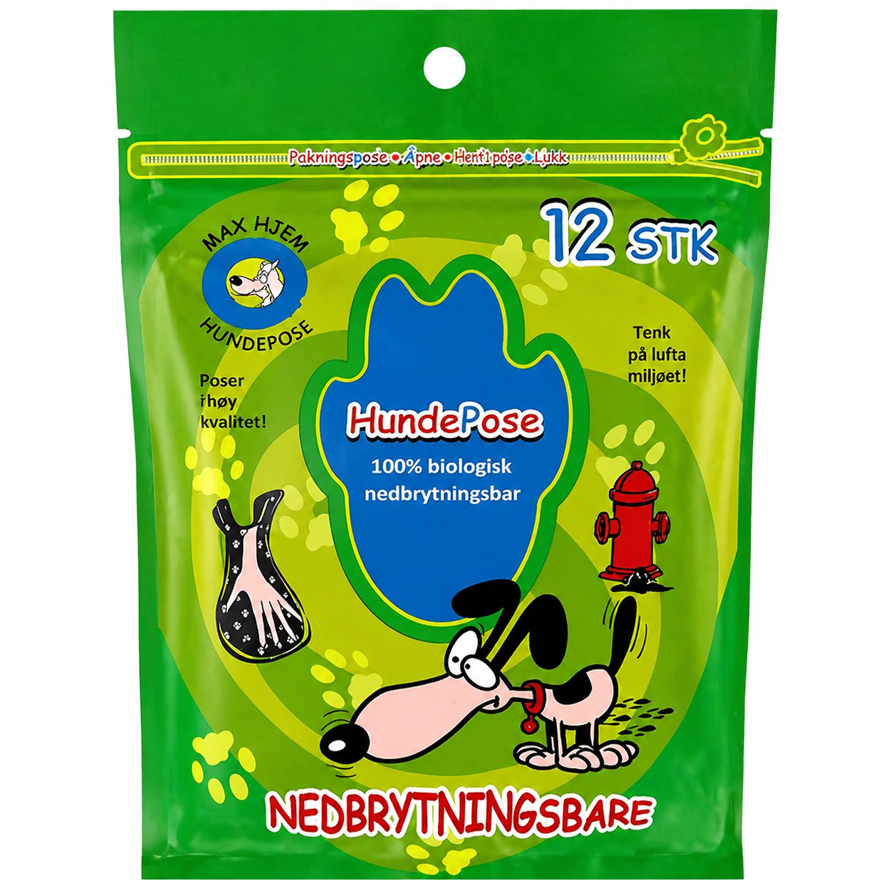 Nedbrytbare Hundeposer 10x12pk | Storpakk | 120stk