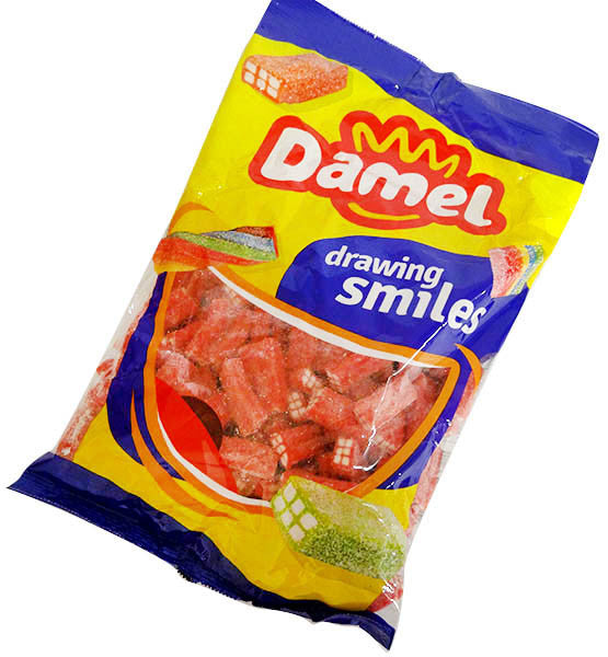 Damel Jordbær Fizzy Sticks 1 kg Storpakk