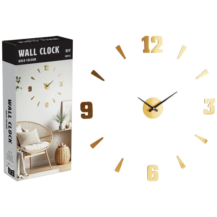 Large wall clock numbers and arrows | Modern design | Brushed silver
