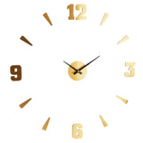 Large wall clock numbers and arrows | Modern design | Brushed silver