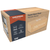 Grundig Vekkerklokke med Trådløs Lading | LED Klokke | Lys brun