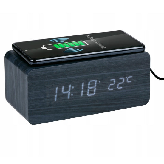 Grundig Vekkerklokke med Trådløs Lading | LED Klokke