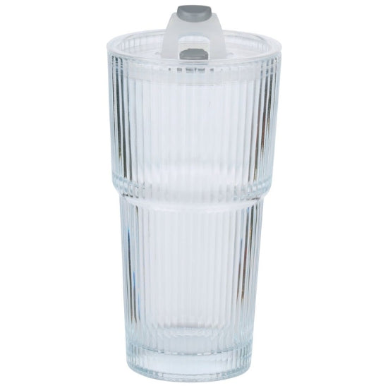 Alpina Drikkeglass 550ml | Med Sugerør og Lokk