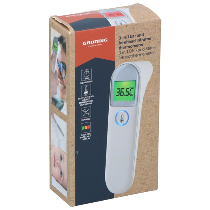 Grundig 3-i-1 Infrarødt Termometer | Øre og Panne | Rask Måling