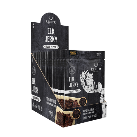 Renjer Elg Jerky med Svart Pepper 25g