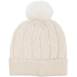 Lue strikket med POMPOM 22x21 cm | Flere farger