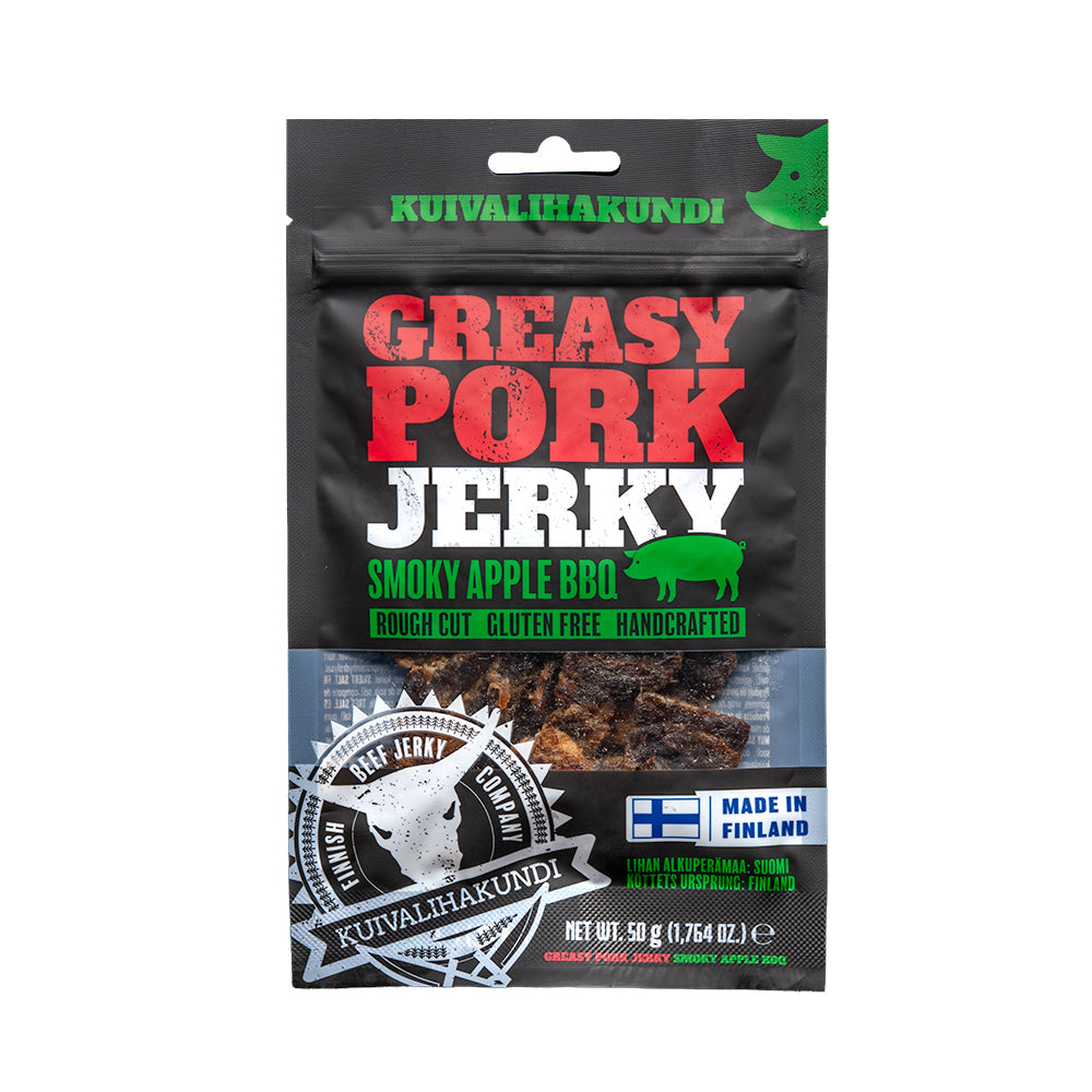 Kuivalihakundi Greasy Pork Jerky Røkt Eple-BBQ 150g