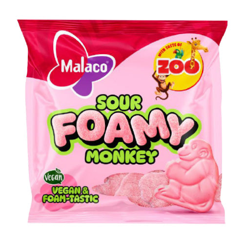 Malaco Zoo Foamy Monkey Sour 115g | Surt Skumgodteri