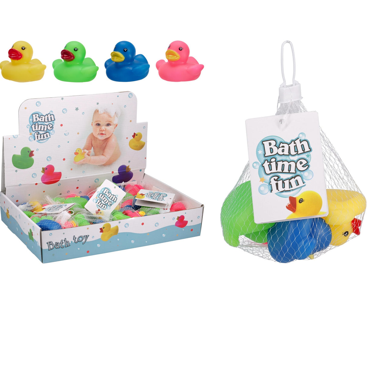 Badeender Fargemiks | 4 stk | 5.5cm