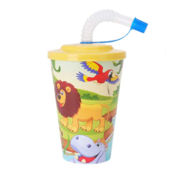 Drikkekopp med sugerør og lokk 400ml | Excellent Houseware