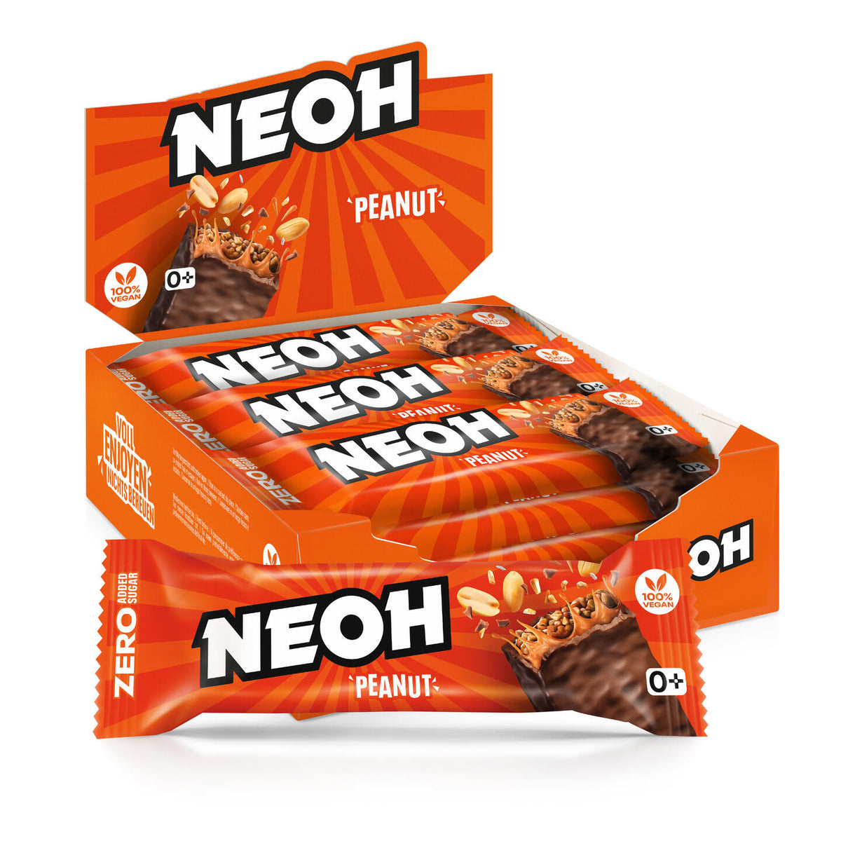 Datodeal | NEOH Peanut Bar 12x28g | Vegansk Peanøttbar Storpakk