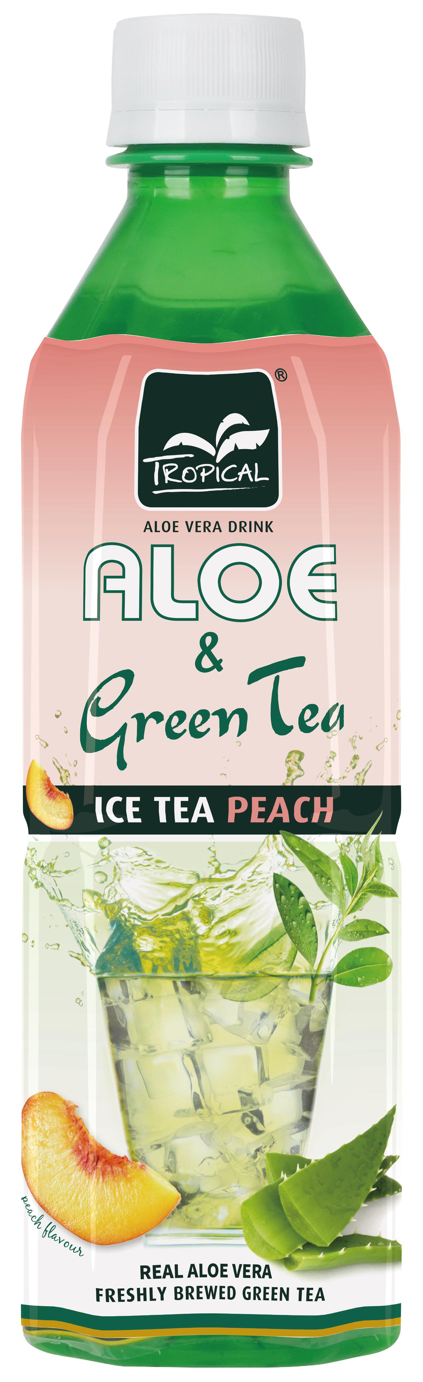 Tropical Aloe Green Tea Peach 500ml