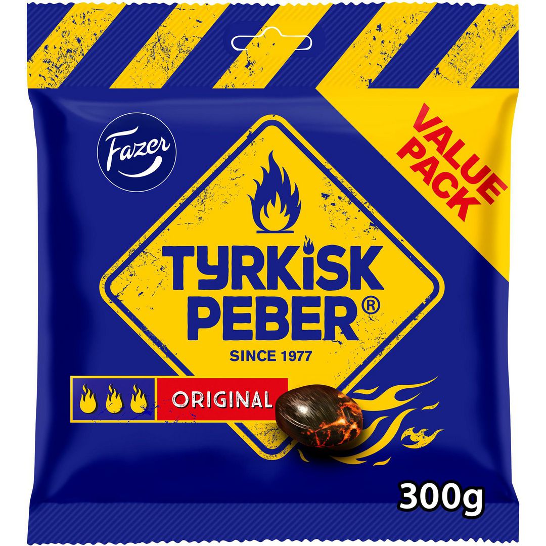 Fazer Tyrkisk Peber Original 300g | Sterke Salmiakkdrops