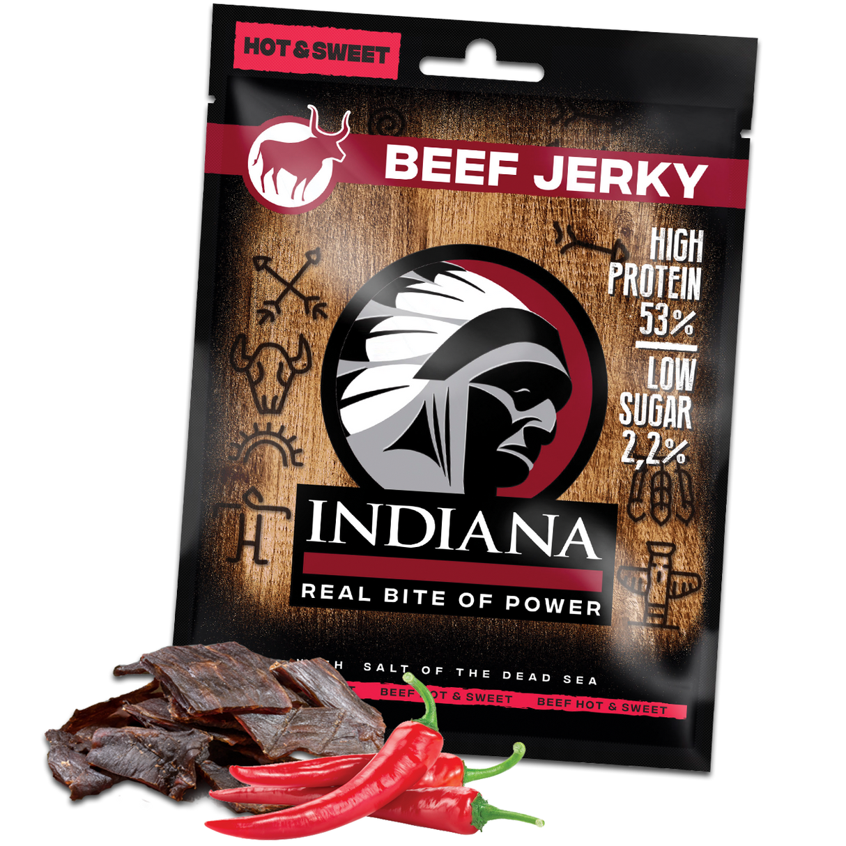 Indiana Beef Jerky Hot & Sweet 90g