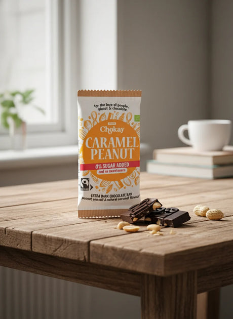 Datodeal- Chokay Økologisk Mørk Sjokolade med Karamell og Peanøtter 70g