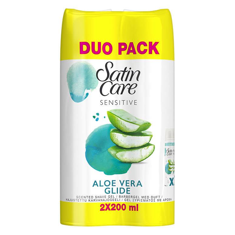 Gillette Satin Care Sensitive Shaving Gel Aloe Vera 2x200ml