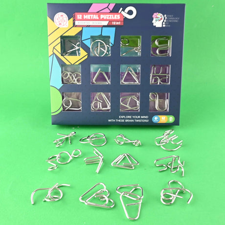 IQ Puzzle Metall 12-i-1 | 12 Hjernetrimgåter