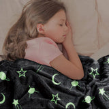 Selvlysende Teppe 127x152cm | Stjerner og Planeter